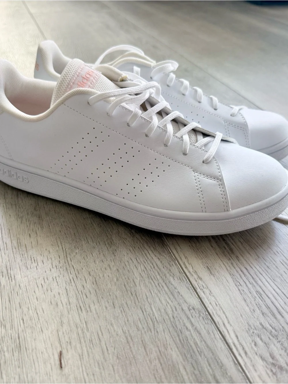 White Women's Adidas Leather Tennis Sneakers - Comfort Casual Shoe